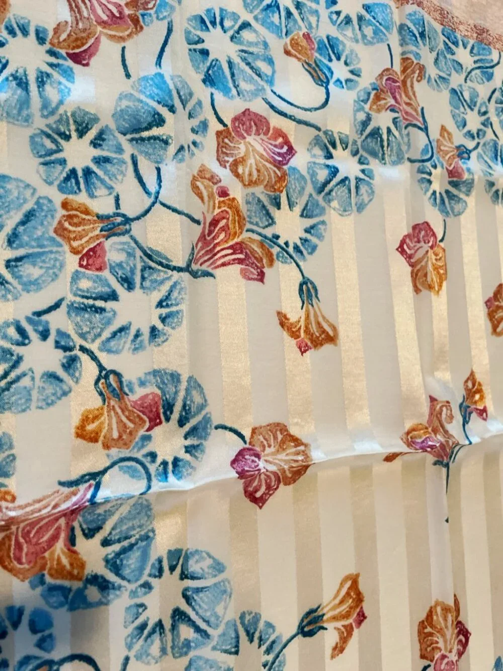 Chloé Floral Silk Cotton Blend Scarf